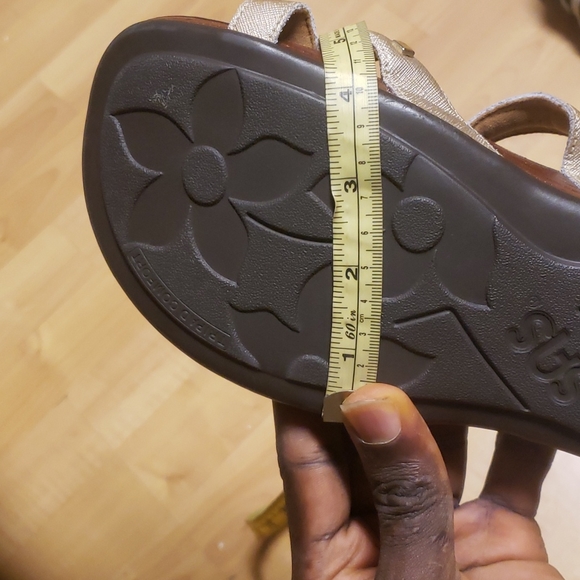 SAS Jett Toe Loop Slide LEATHER Tripad Soft Footbed Comfort Sandal Gold/Tan 10 - Picture 15 of 16